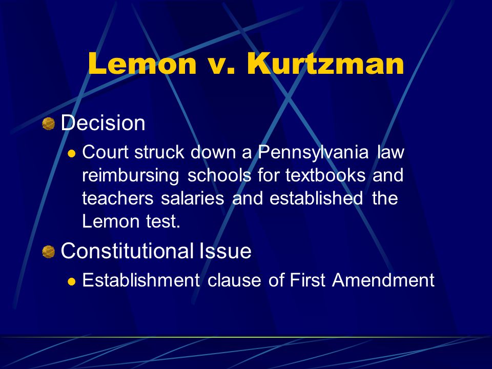 Lemon v kurtzman decision cheap